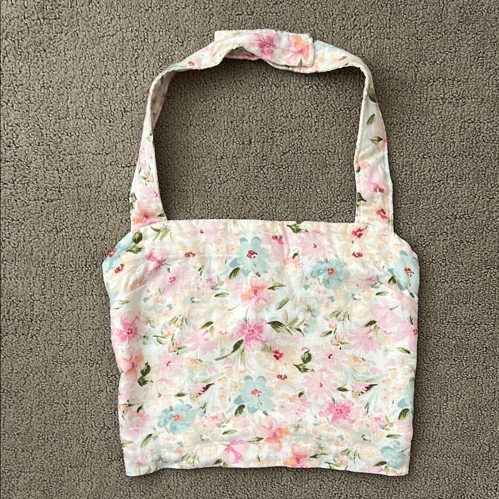 Abercrombie & Fitch Floral Tank Top - Pink and Blue